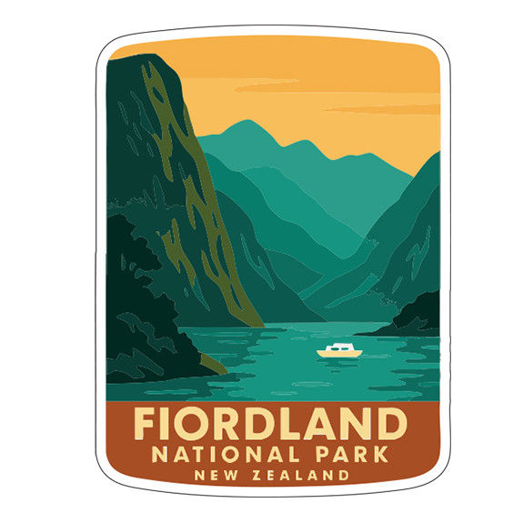 Fiordland National Park New Zealand Sticker Decal Vinyl Symbolic Landmark