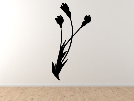 Fantasy Mythology – Enchanted Flowers Tulips Leaves Stem – Vinyl Wall Decal