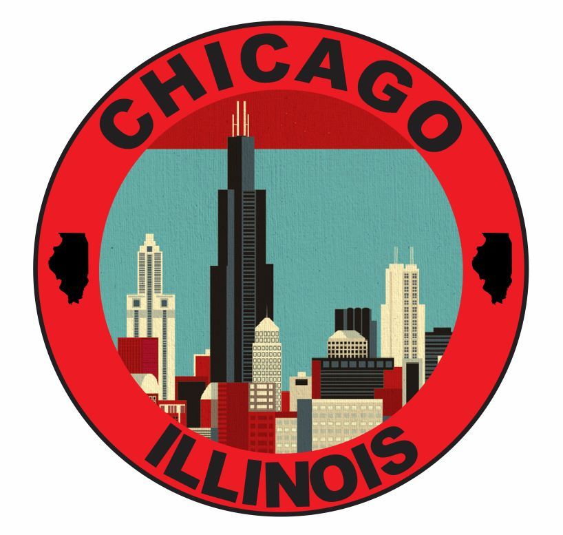 Chicago Illinois Sticker Decal R1080