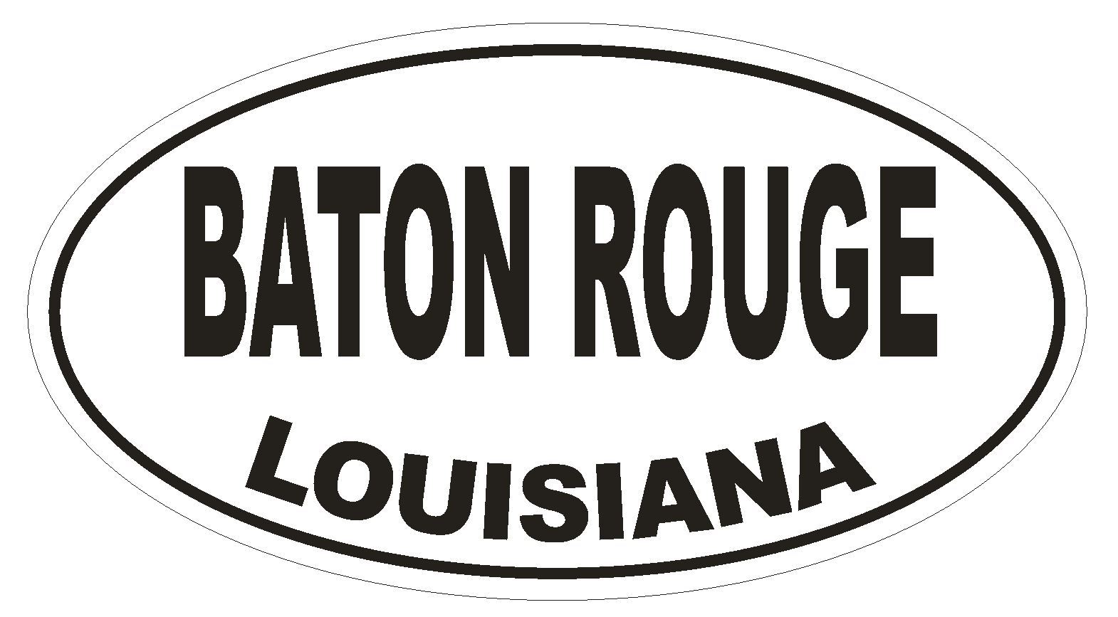 Baton Rouge Louisiana Oval Bumper Sticker or Helmet Sticker D1668 Euro Oval