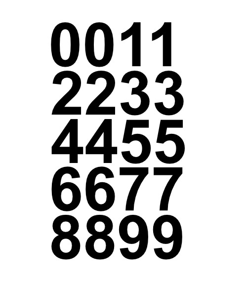 1.5″ Inch Premium Mailbox Number Vinyl Decal Sticker Sheet (Black)