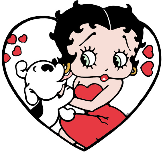 Betty boop sticker dog heart weatherproof bumper vinyl decal