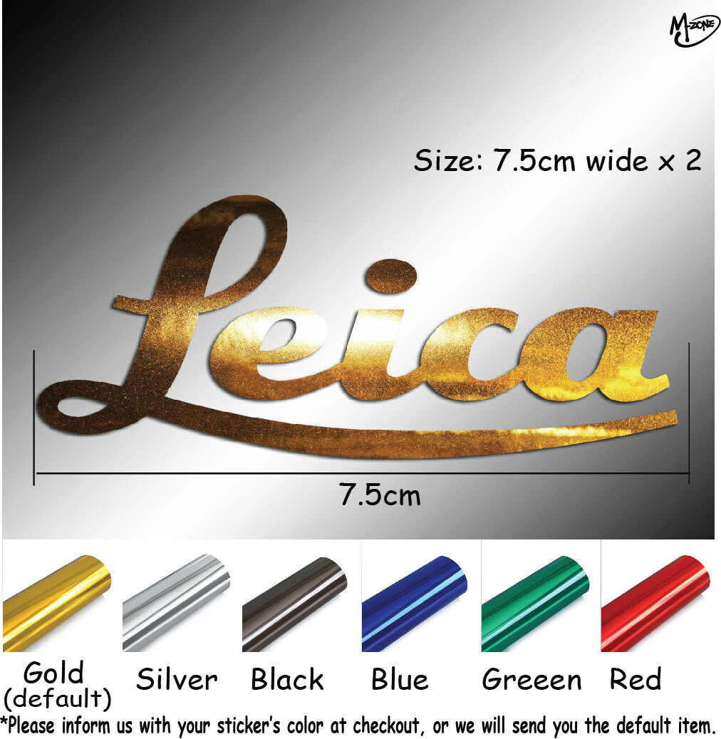 2x Leica Decal Stickers” Metallic chrome Effect 7.5cm wide die cut best giftsG