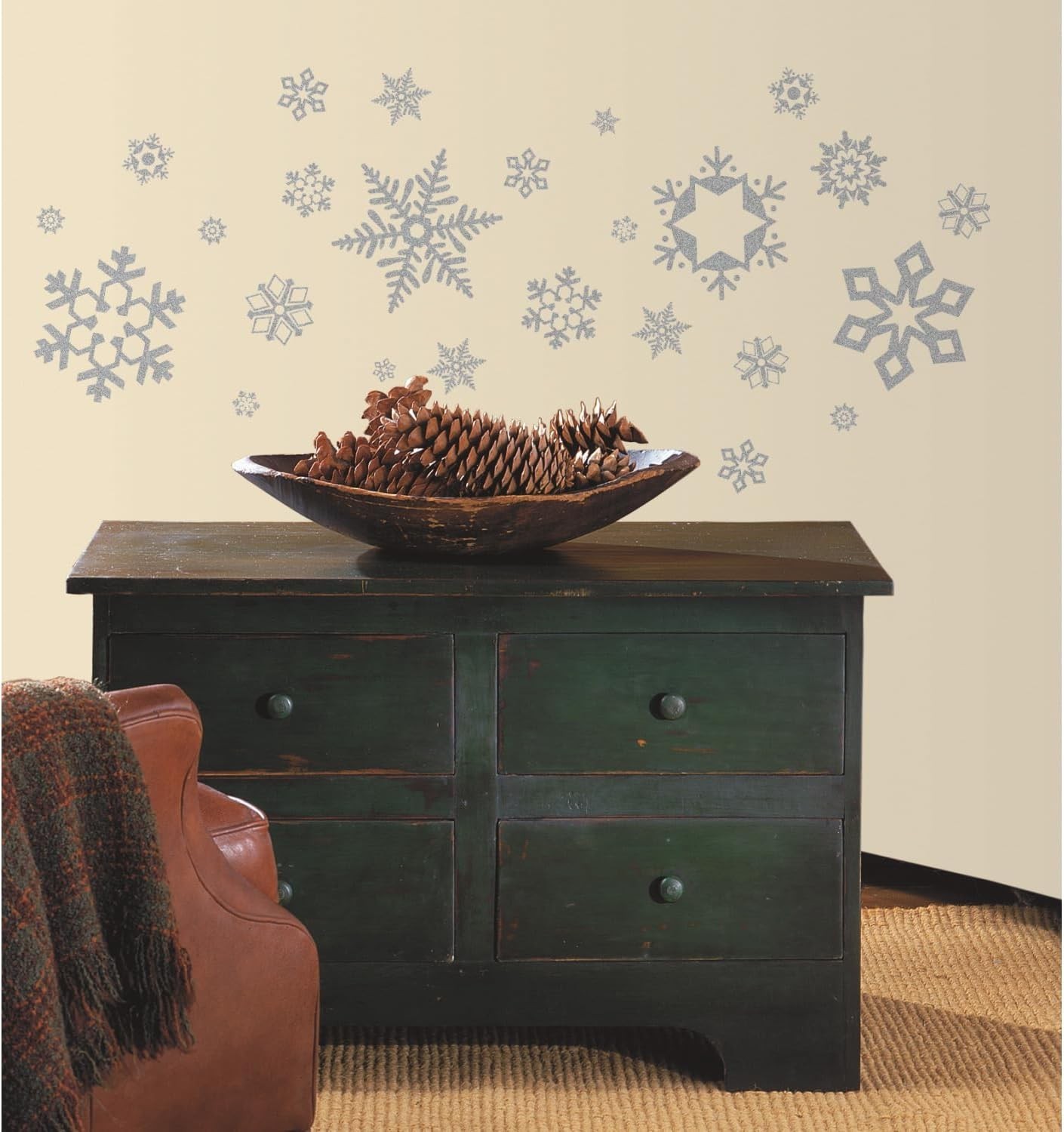 Transform Your Home with 47 Irregular Glitter Snowflake Wall Decals – Easy Apply