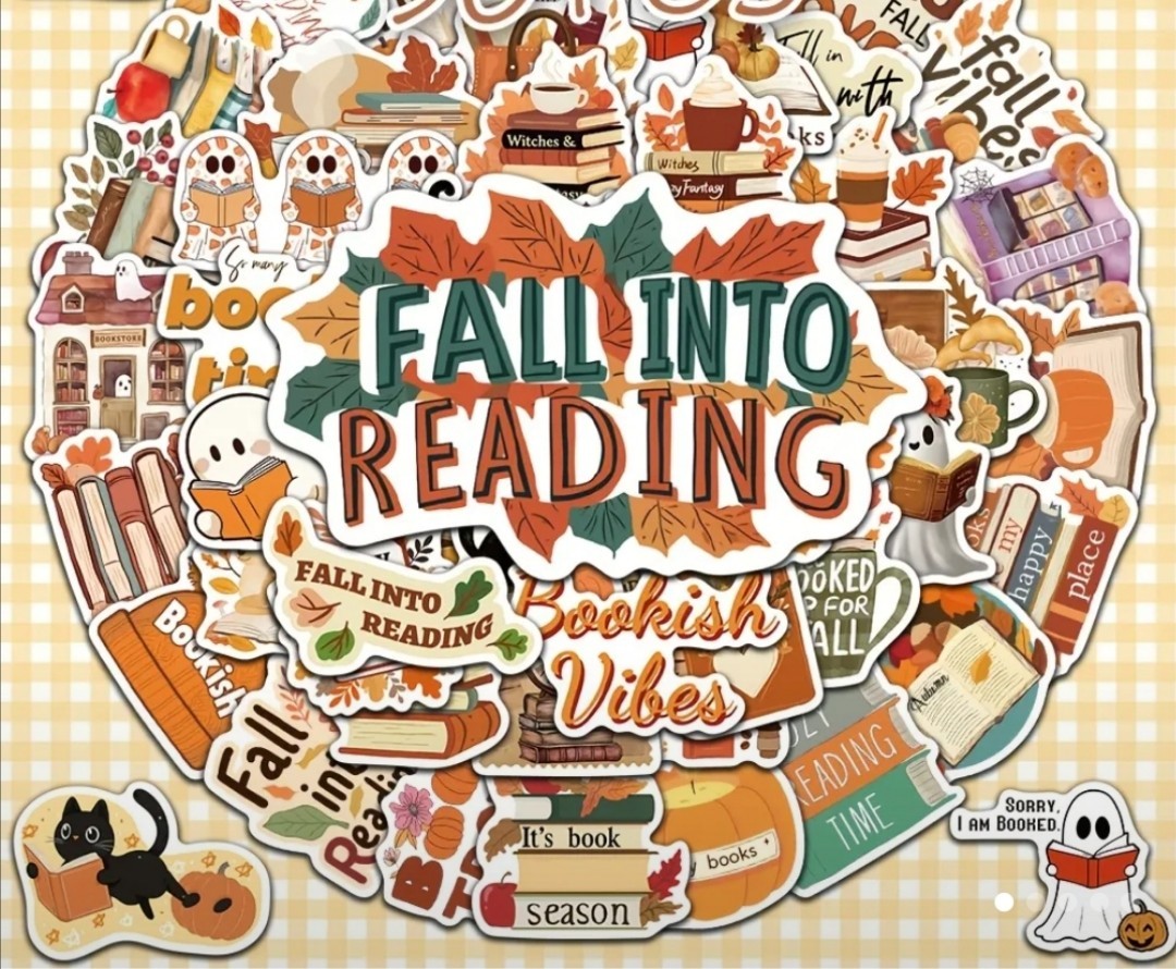 20 PCS Fall Autumn Cozy Reading Literature Books Novel Lover Stickers BRAND NEW