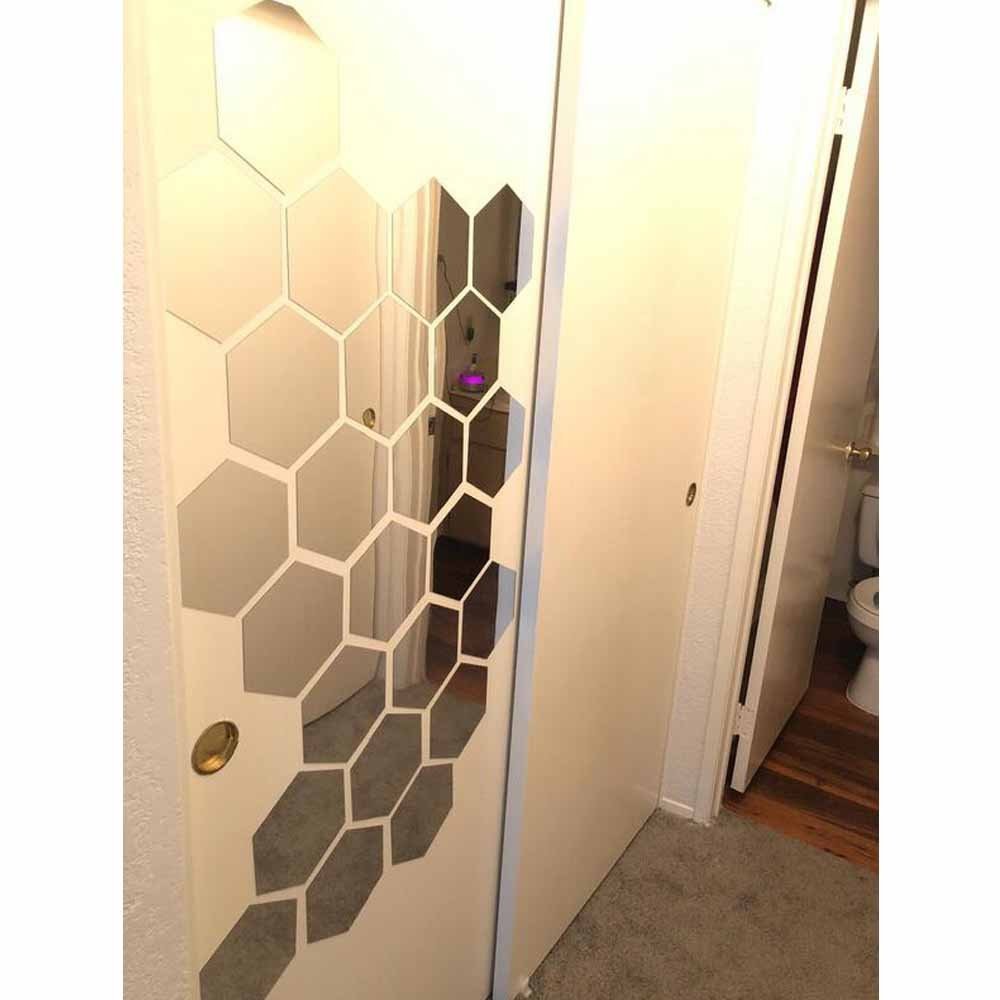Hexagon Wall Decals, 12 PCS Large Removable Acrylic Mirror Wall Stickers for …