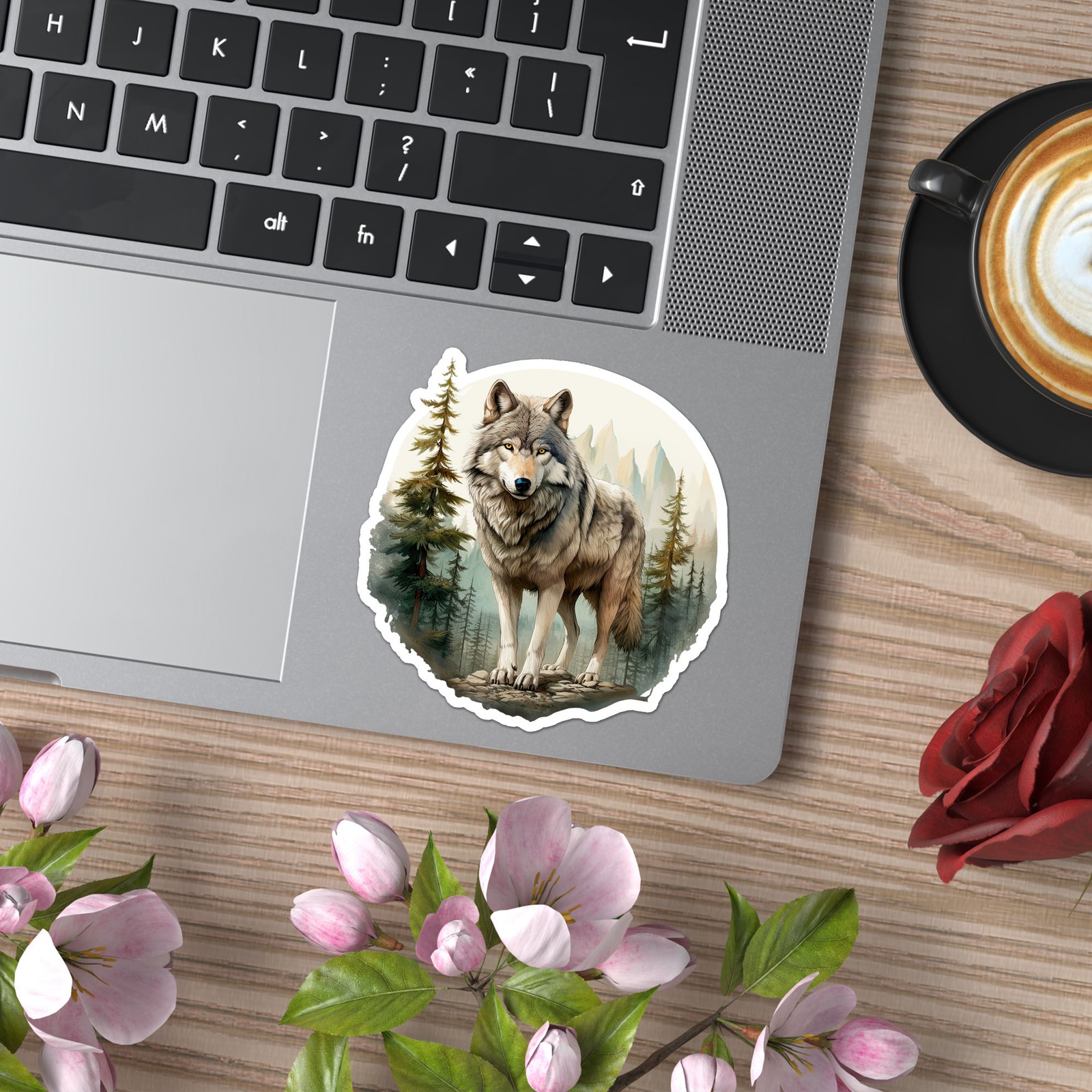 Grey Wolf Forest – Vinyl Decal Sticker – Car Window Laptop – ebn12094