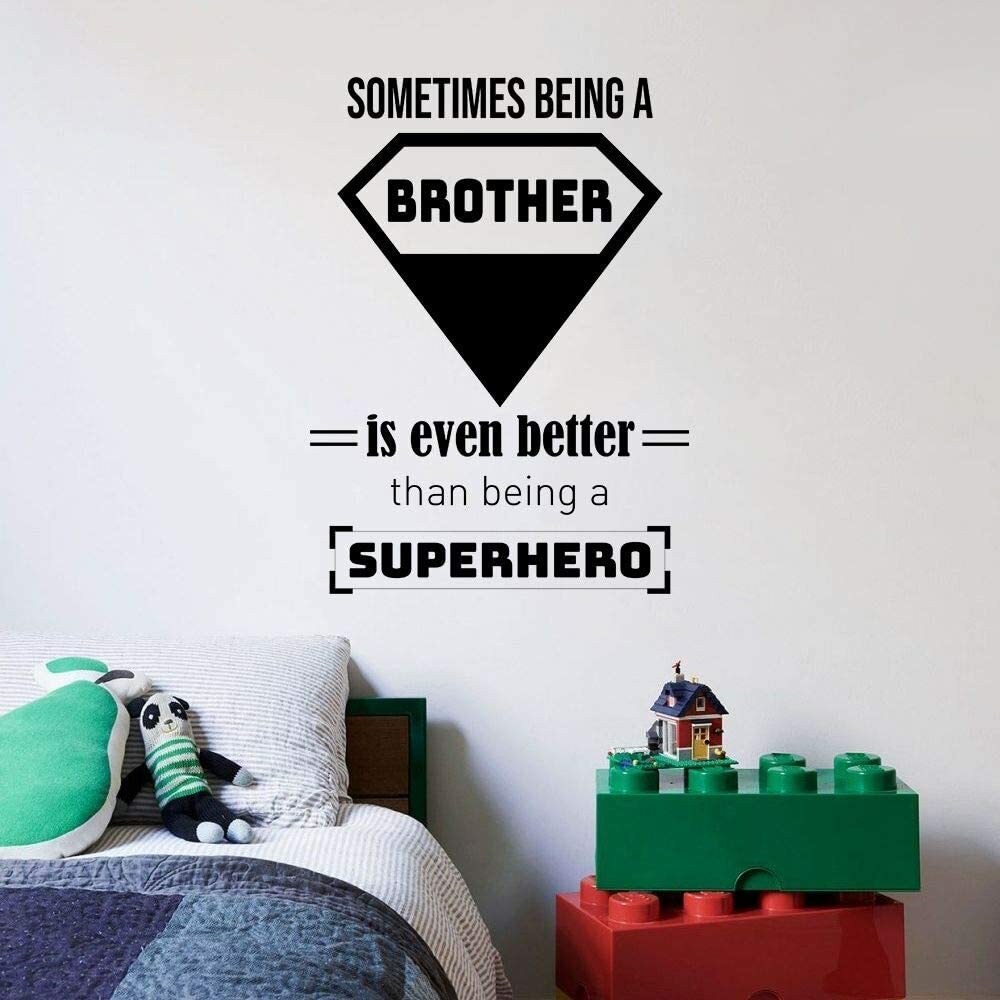 Family Superhero Brother Life Quote Vinyl Wall Art Sticker for Home Room Decals
