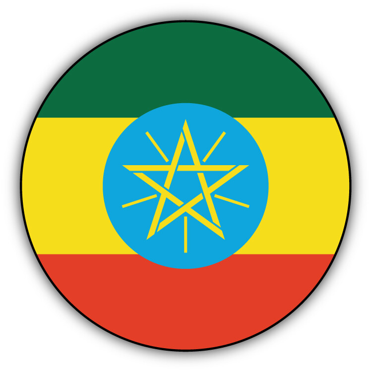 Ethiopia Round Flag Car Bumper Sticker Decal
