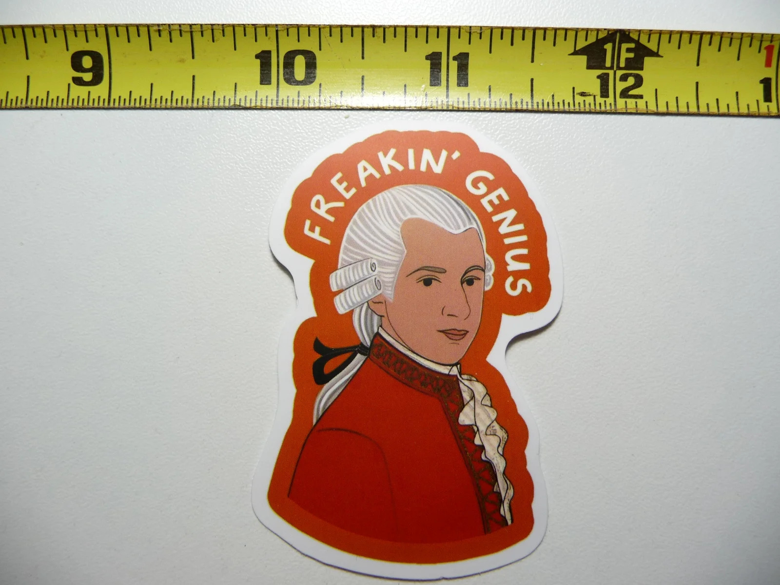 WOLFGANG AMADEUS MOZART GENIUS SMALL STICKER DECAL FUNNY PARODY FAMOUS