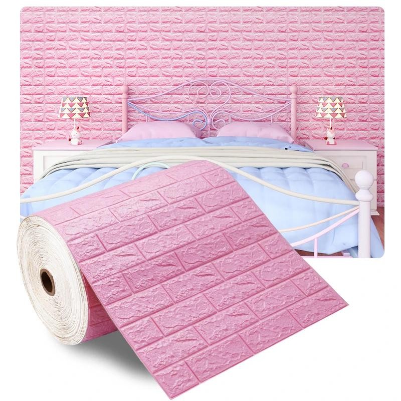 3D Self-Adhesive Brick Wall Panels PVC XPE Wallpaper 70cm Multiple Lengths