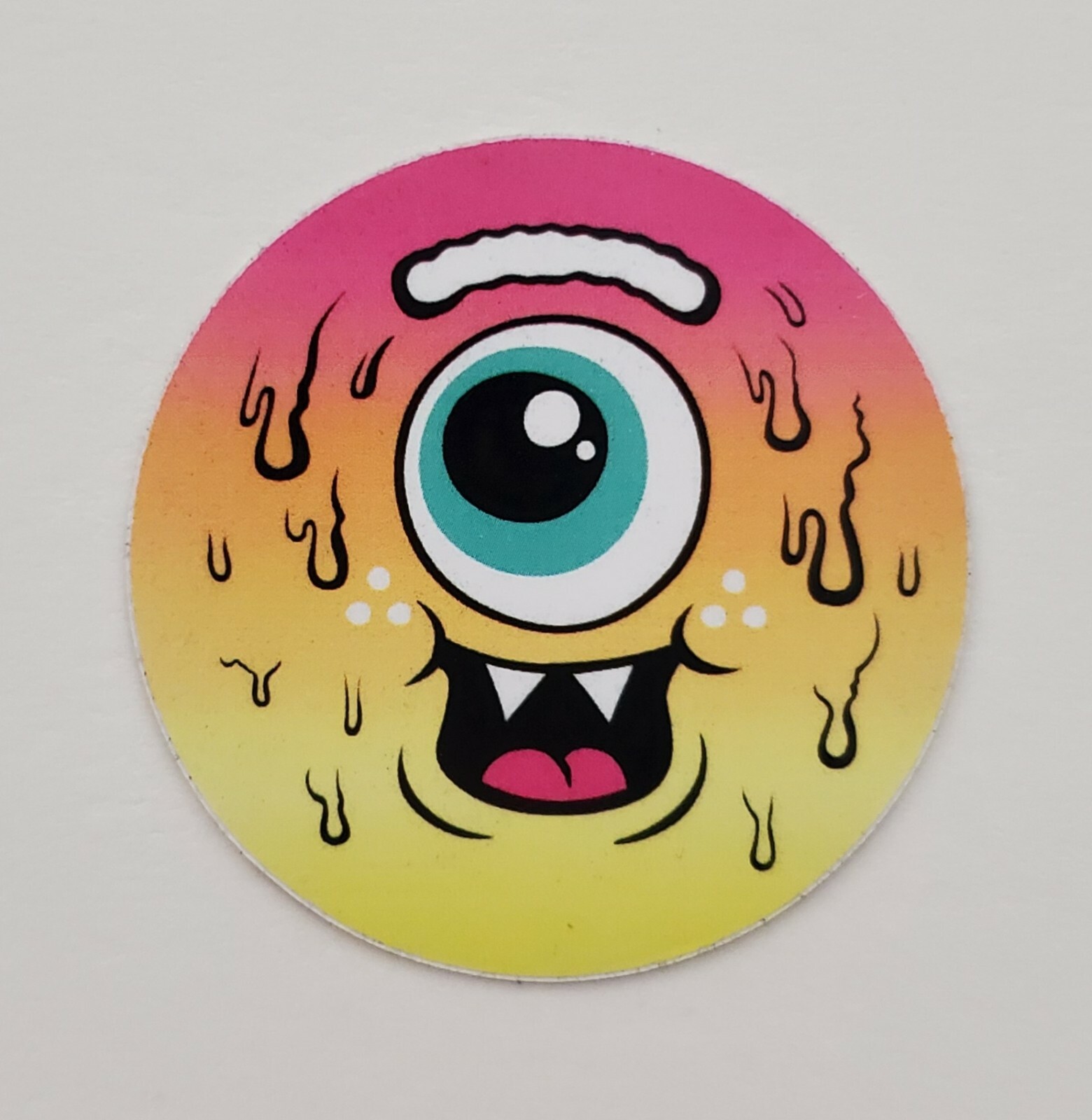 Buff Monster Small Sticker 2″ Round Slap NEW Unused Street Art The Melty Misfits