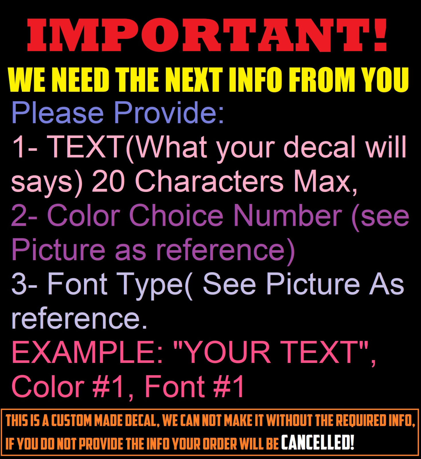 CUSTOM TEXT NAME Personalized Vinyl Lettering Decal Sticker , Car, Door, Window