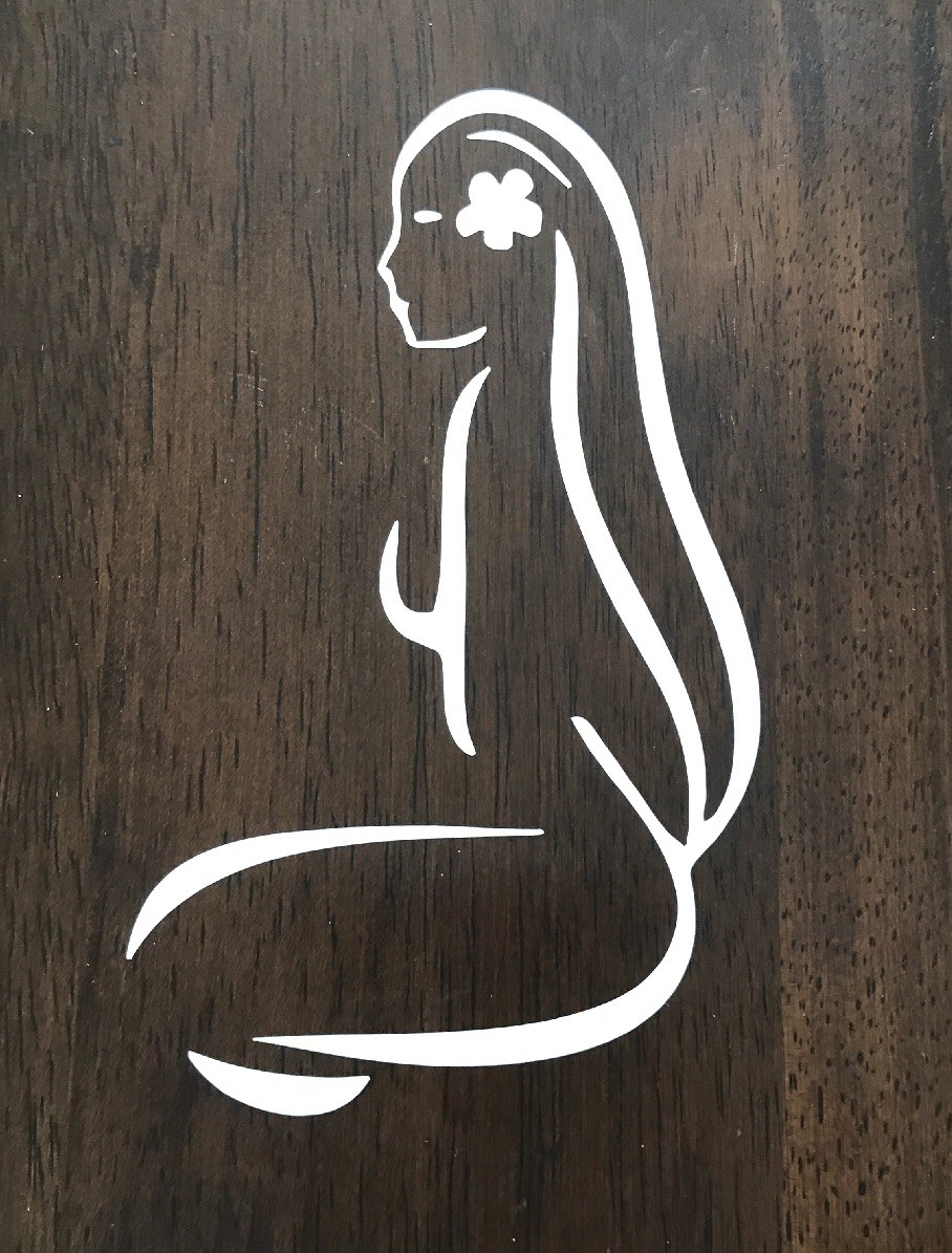 Hawaii Island Girl Sticker – Aloha Hawaiian Surf Tropical Surfing Longboard Beer