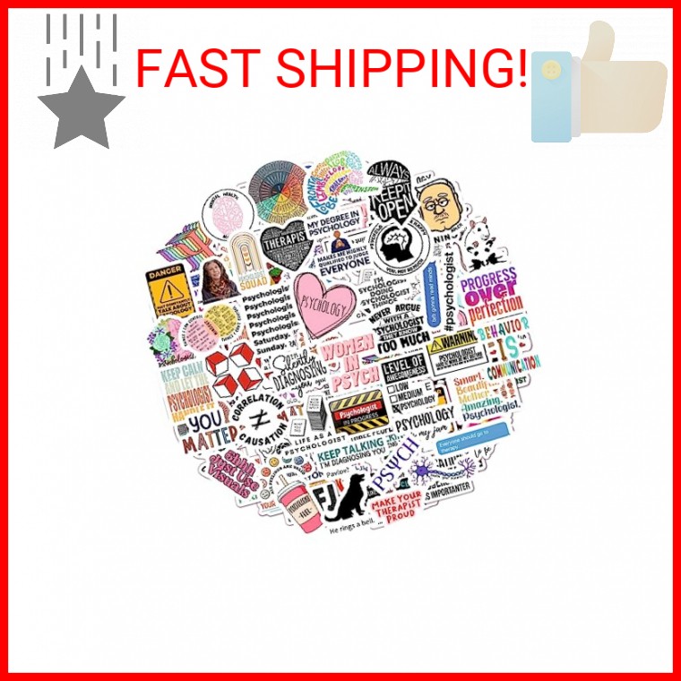 BulbaCraft Psychology Stickers (100Pcs), Funny Vinyl Decals for Laptop, Therapy
