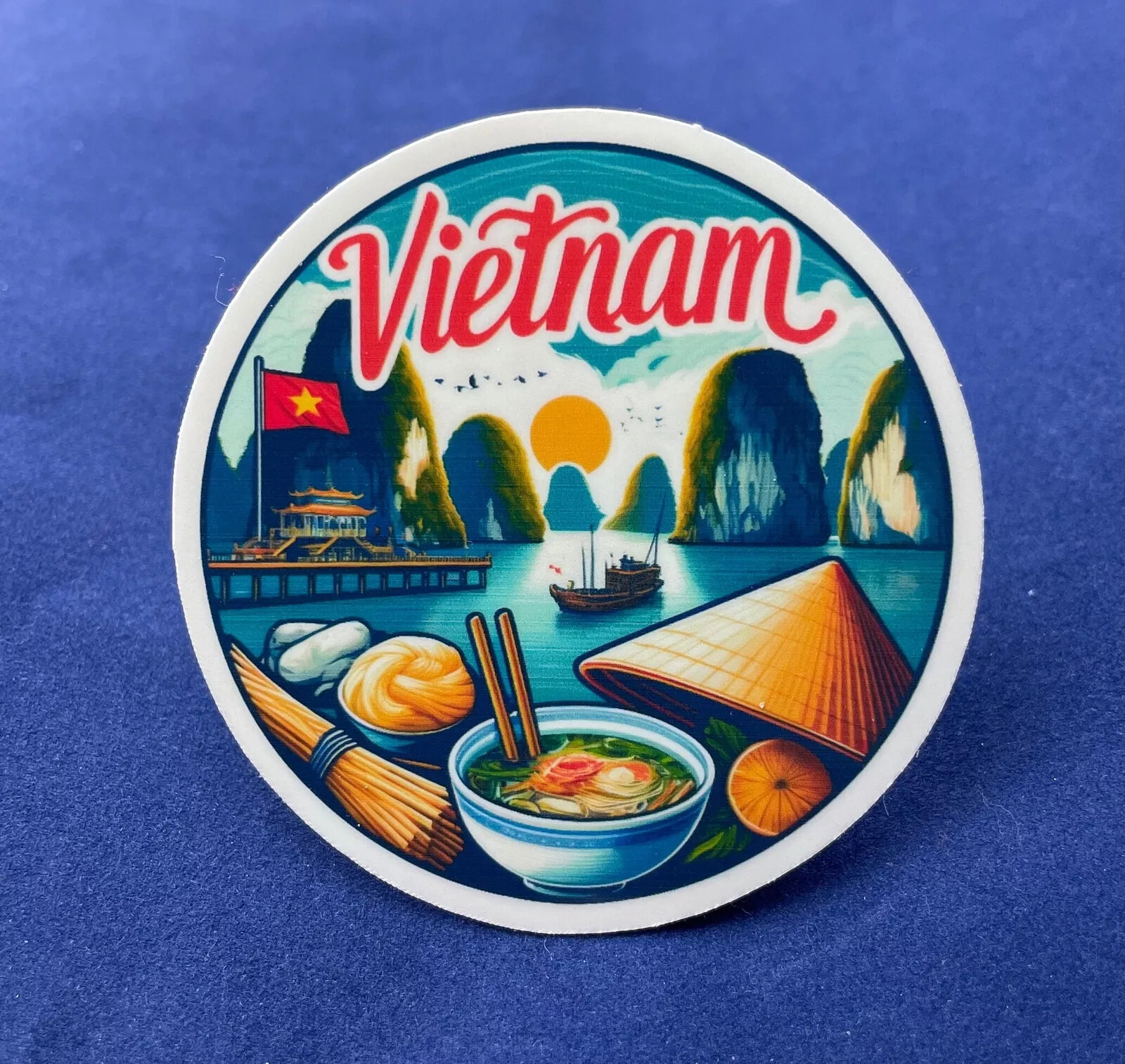 Vietnam, Stickers, Weatherproof Sticker, Travel Journal, Suitcase Sticker,