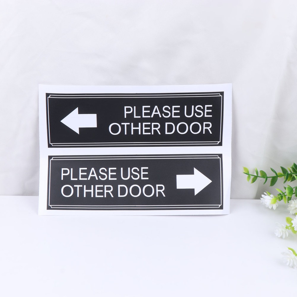 PVC Material 6Pcs Door Decor Please Use Other Door Sign Stickers for Indoor Use