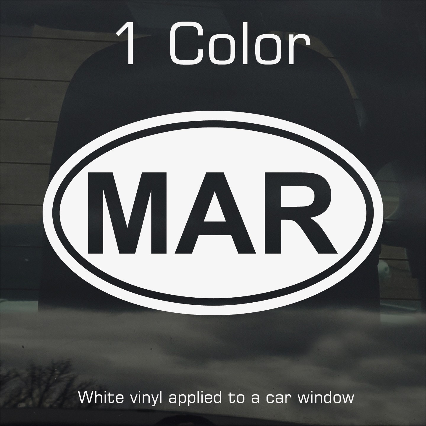 Morocco MAR Oval Country Code Vinyl Decal Sticker for Car Window Laptop