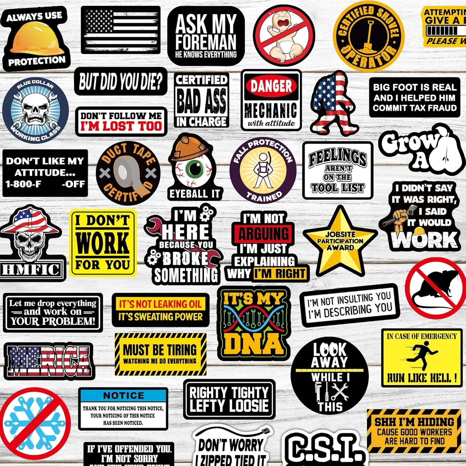 150 PCS Funny Hard Hat Stickers for Adults Dark Humor, Hilarious Decals for Tool