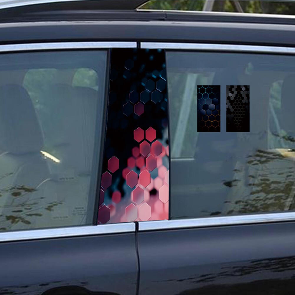 2pcs Car Stickers Sun Protection Scratch Cover for B-Pillar Door Pillar Stickers