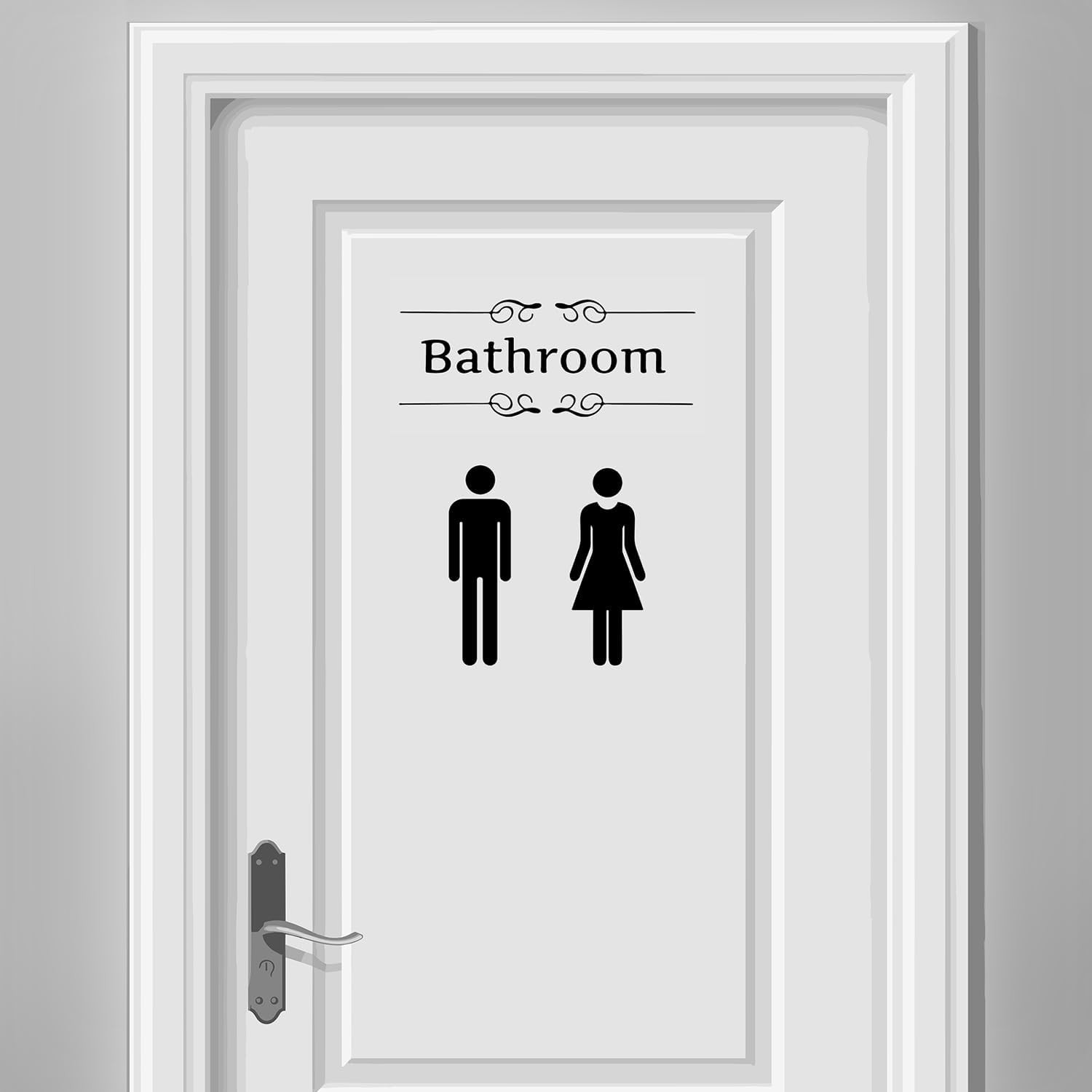Bathroom Stickers for Door, Acrylic Adhesive Men and Women Door Signs with Stick