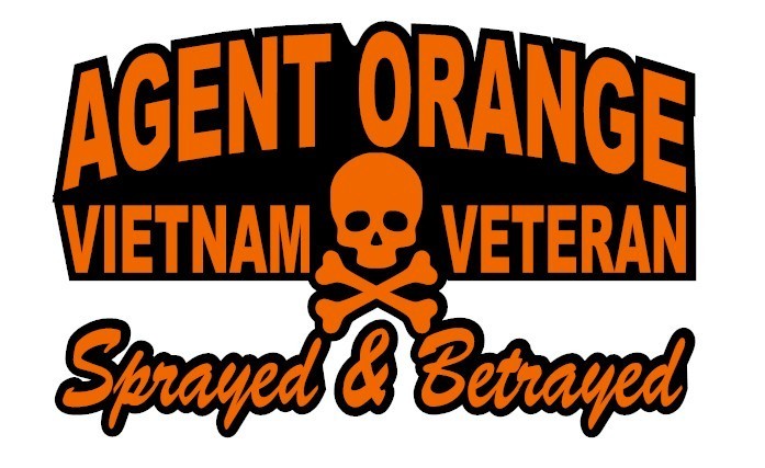 AGENT ORANGE VIETNAM VETERAN Sprayed & Betrayed Vinyl Decal Sticker Black/Orange