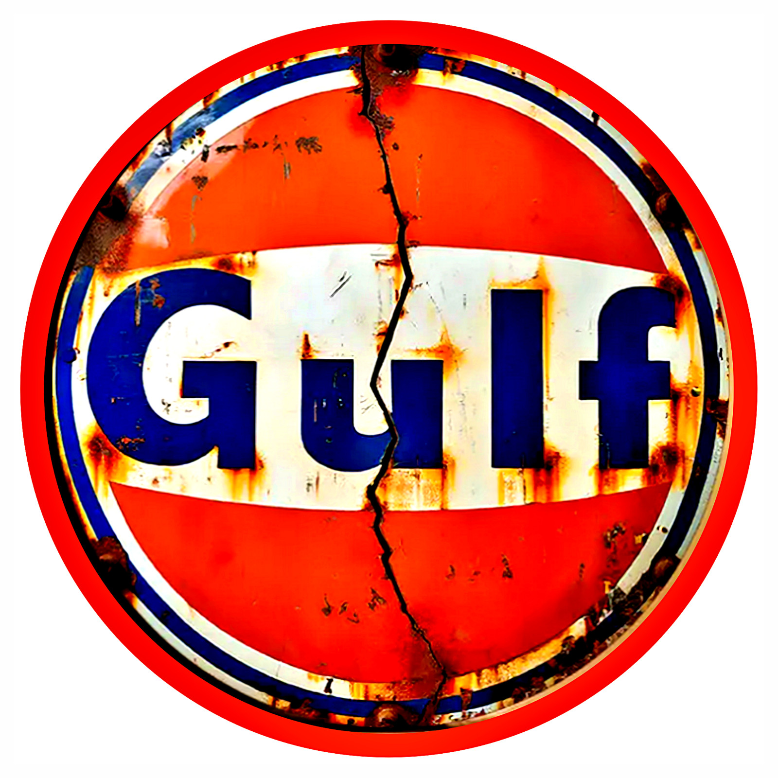 Gulf Oil Sign Decal Sticker -.Gulf Oil 50’s, 60’s Vintage Replica Gulf Girl
