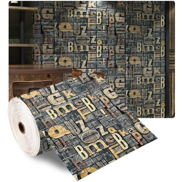 3D Foam Brick Wall Decals Self Adhesive Waterproof Wallpaper for Living Room TV