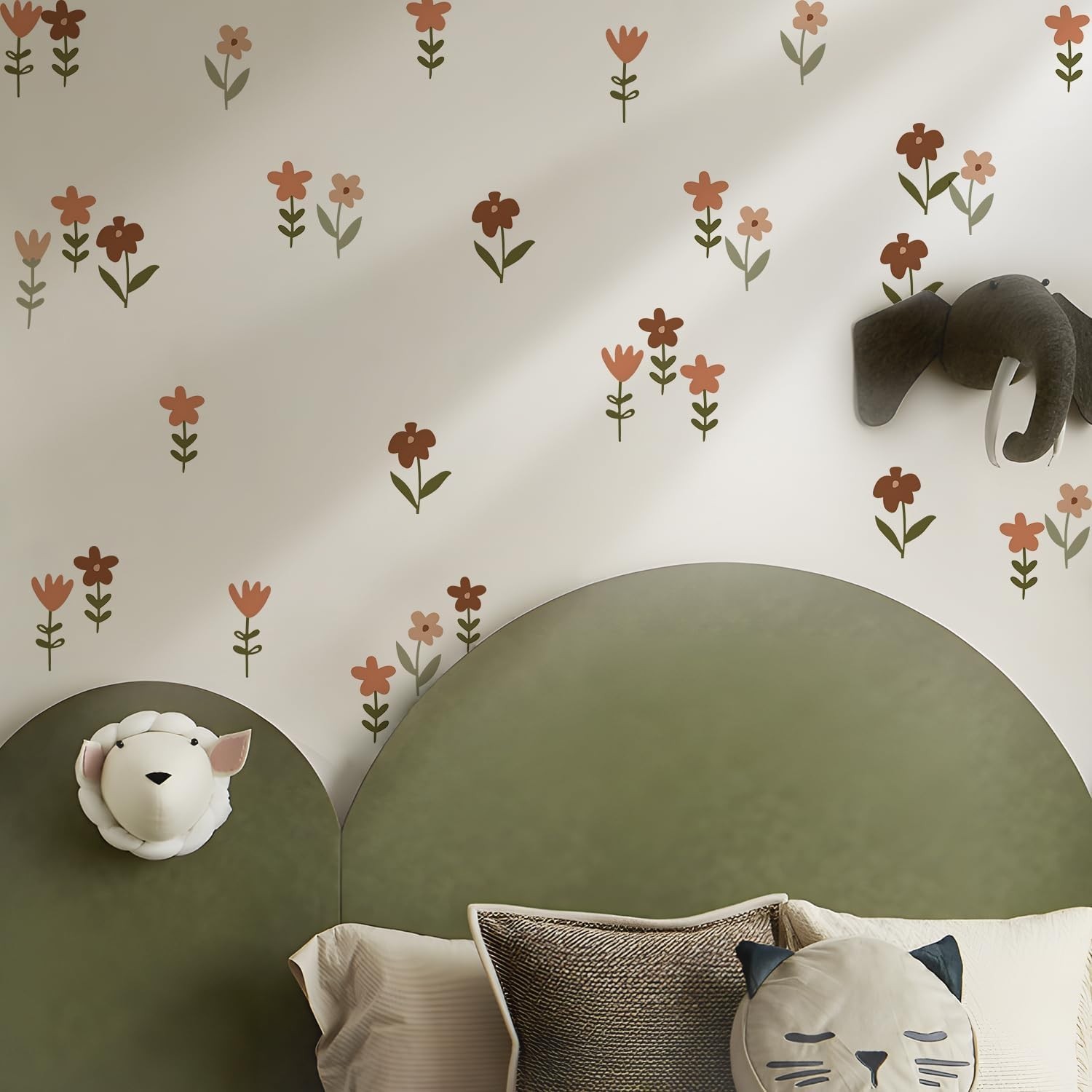 Decorative Removable Wall Decals – Bohemian Floral Stickers for Kids Spaces