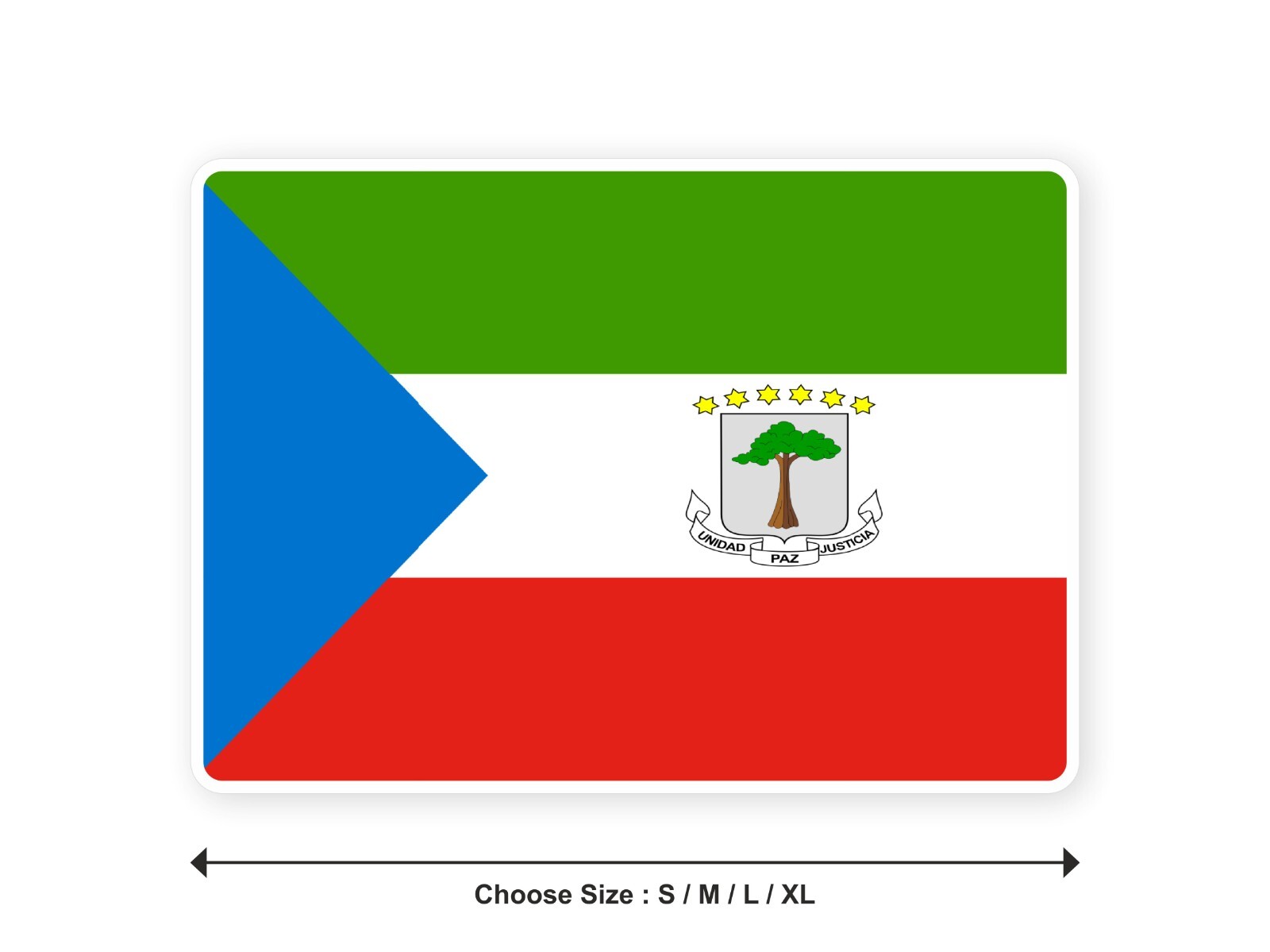 Sticker flag EQUATORIAL GUINEA Guinean Equatoguinean 3,9′′(S) -11′′(XL) decal