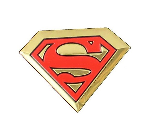 Stickers – C&D Visionary – DC Comics Superman Logo 1.5″ Metal Golden NEW Decal