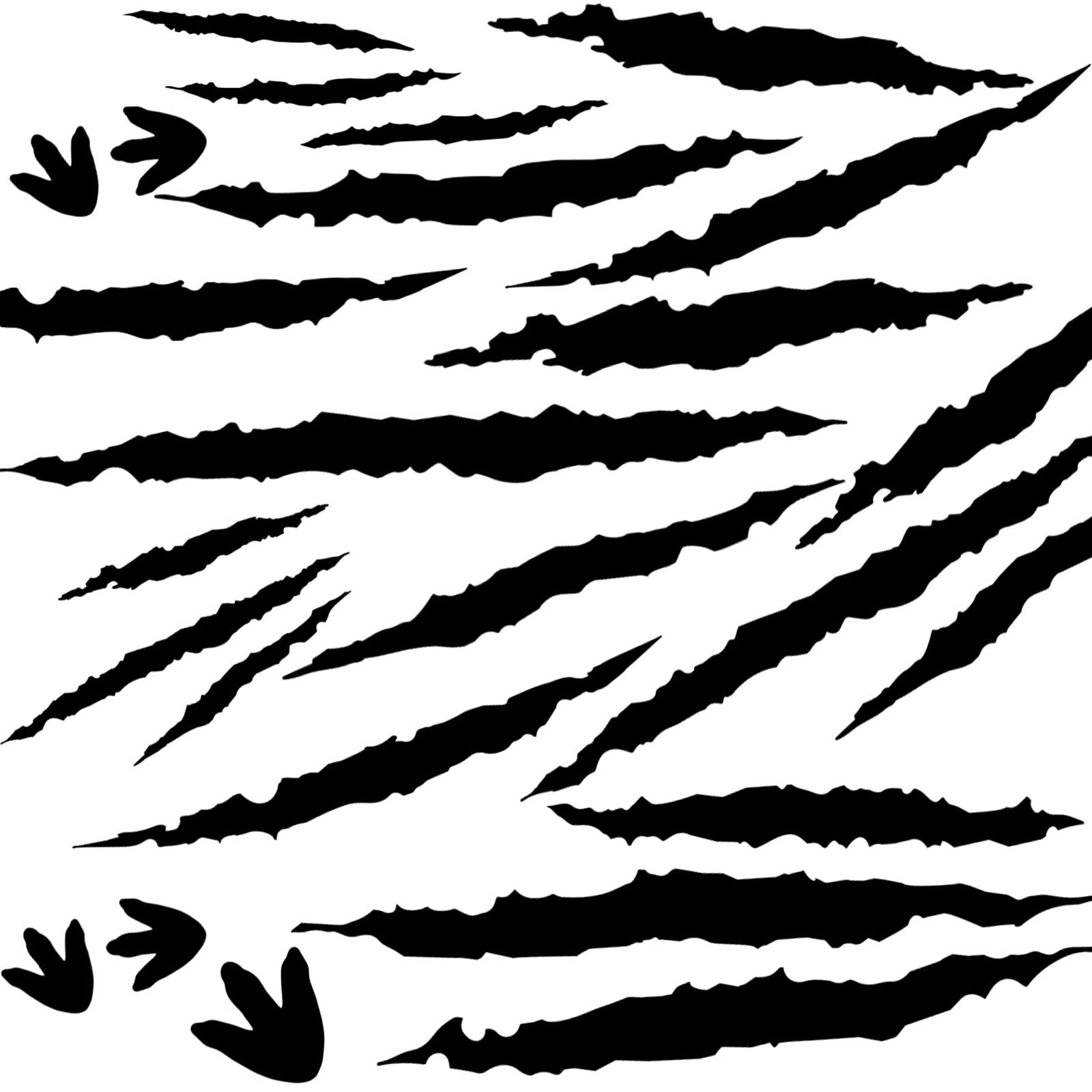 78 Pcs Dinosaur Footprints Floor Decals Black Ripped Scratches Vinyl Sticker …