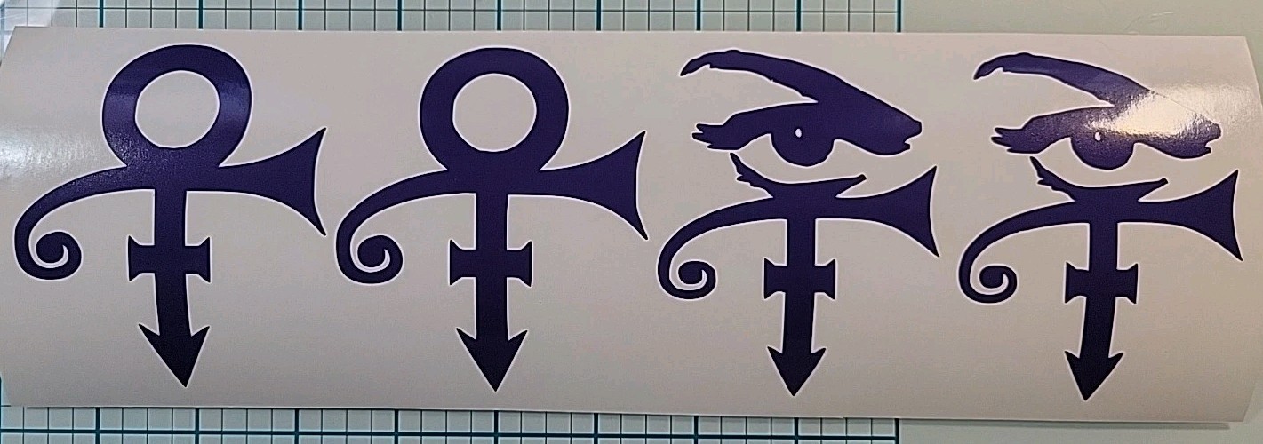 4 Prince Logo 3.5″ H Vinyl Decal Set windows car truck laptops SUV boards