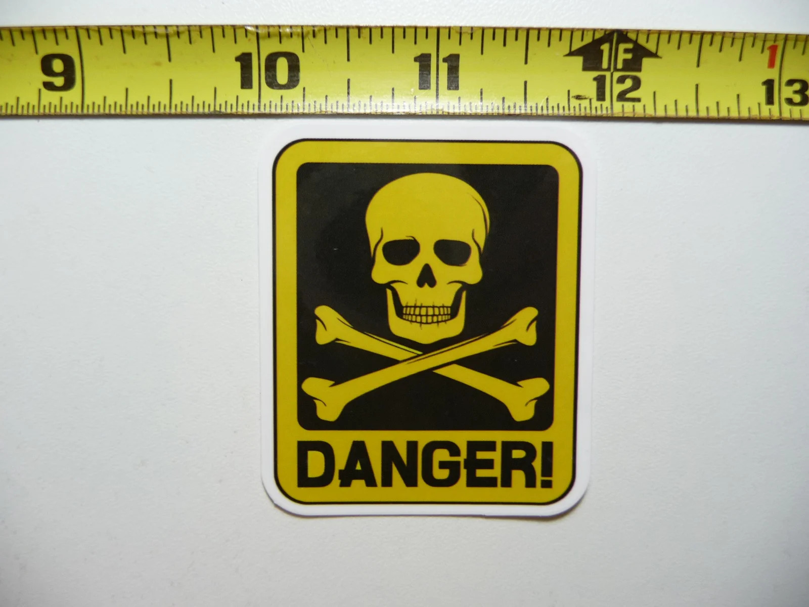 DANGER SCARY SKULL CROSSBONES SMALL STICKER DECAL FUN FUNNY SCRAPBOOKING NOVELTY