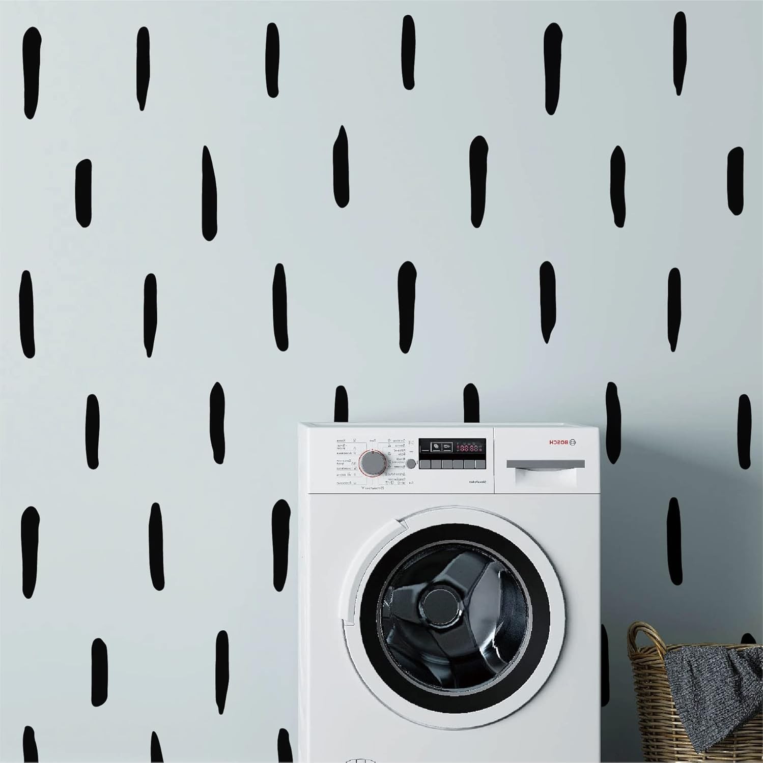Black Thick Irregular Line Vinyl Abstract Wall Decals, Peel and B,