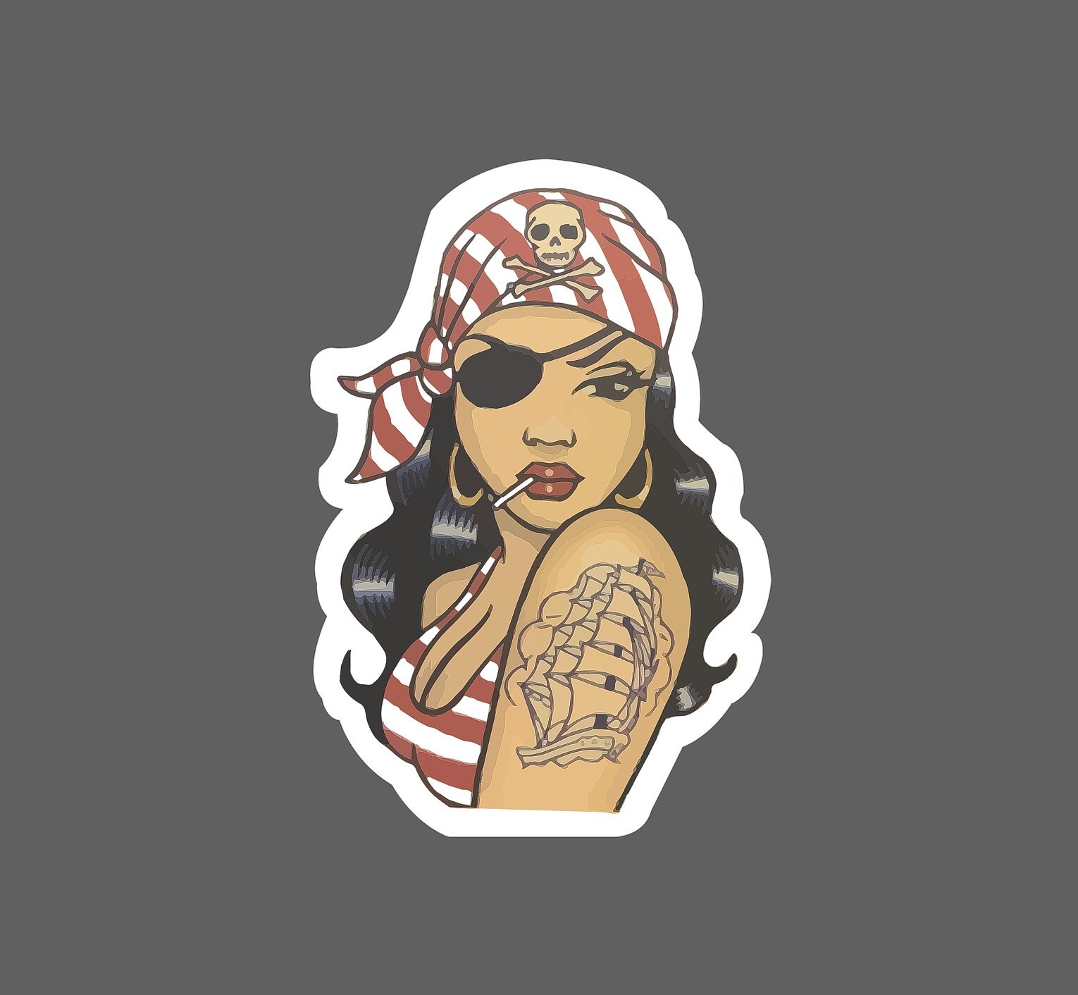 Pirate Girl Sticker New School Waterproof – Buy Any 4 For $1.75 EACH Storewide!