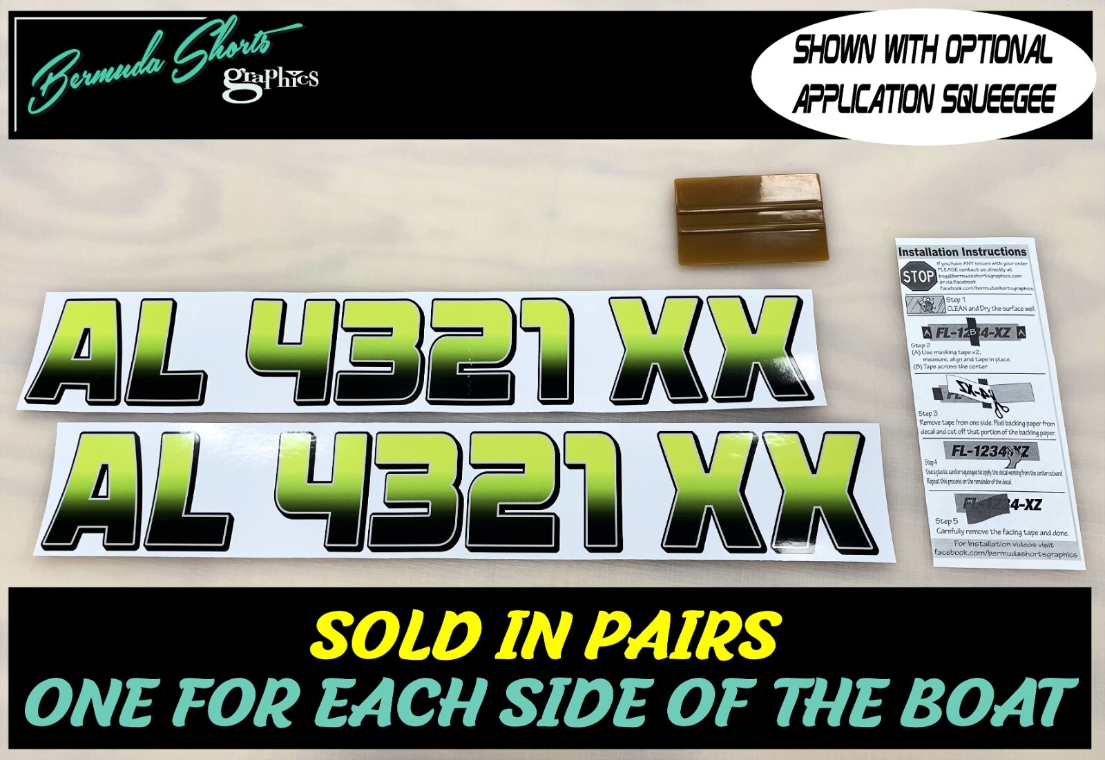 Boat Registration Numbers & Letters 2 Pack Custom 3″ Boat & Jetski PWC Stickers