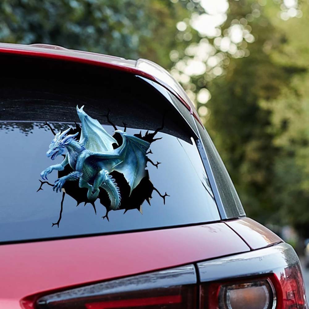 Dragon-Shaped 3D Visual Sticker Red Crack-Effect Dragon-Shaped 3D Visual Sticker