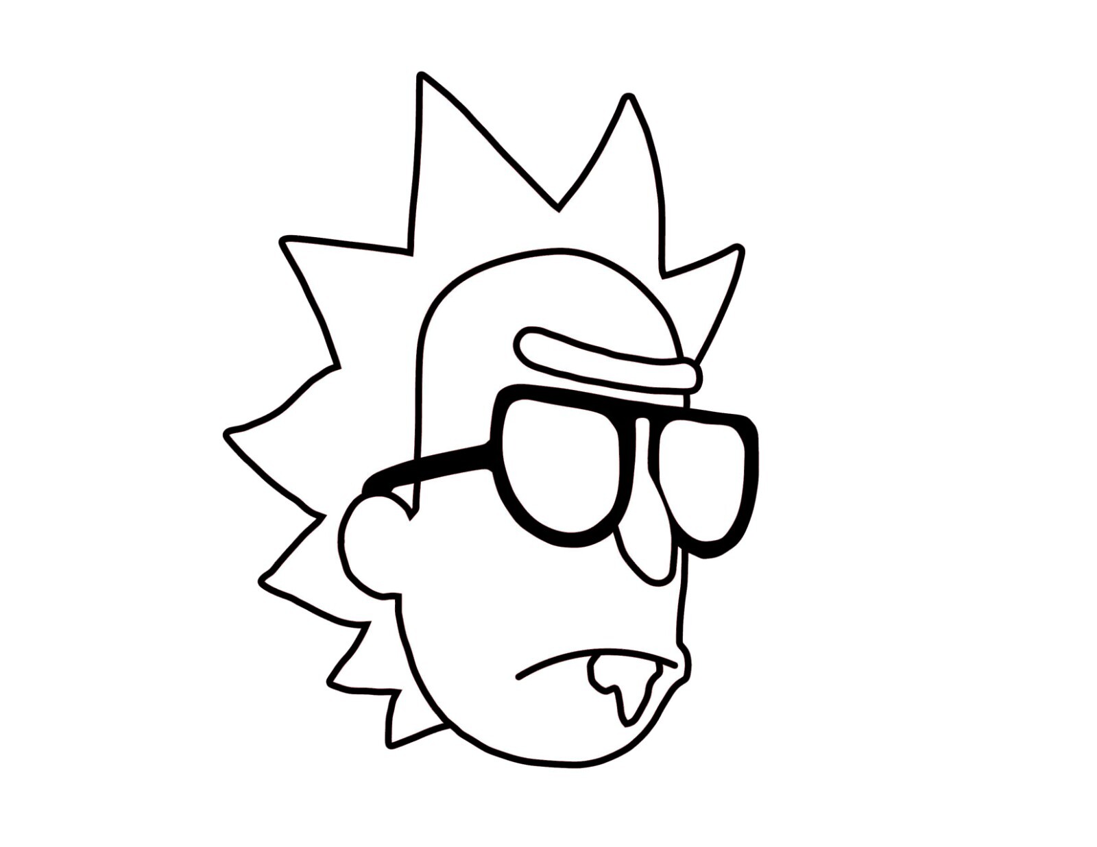 Rick and Morty Vinyl Sticker – Rick with Sunglasses 6″x8″ 2pc(1 white & 1 black)