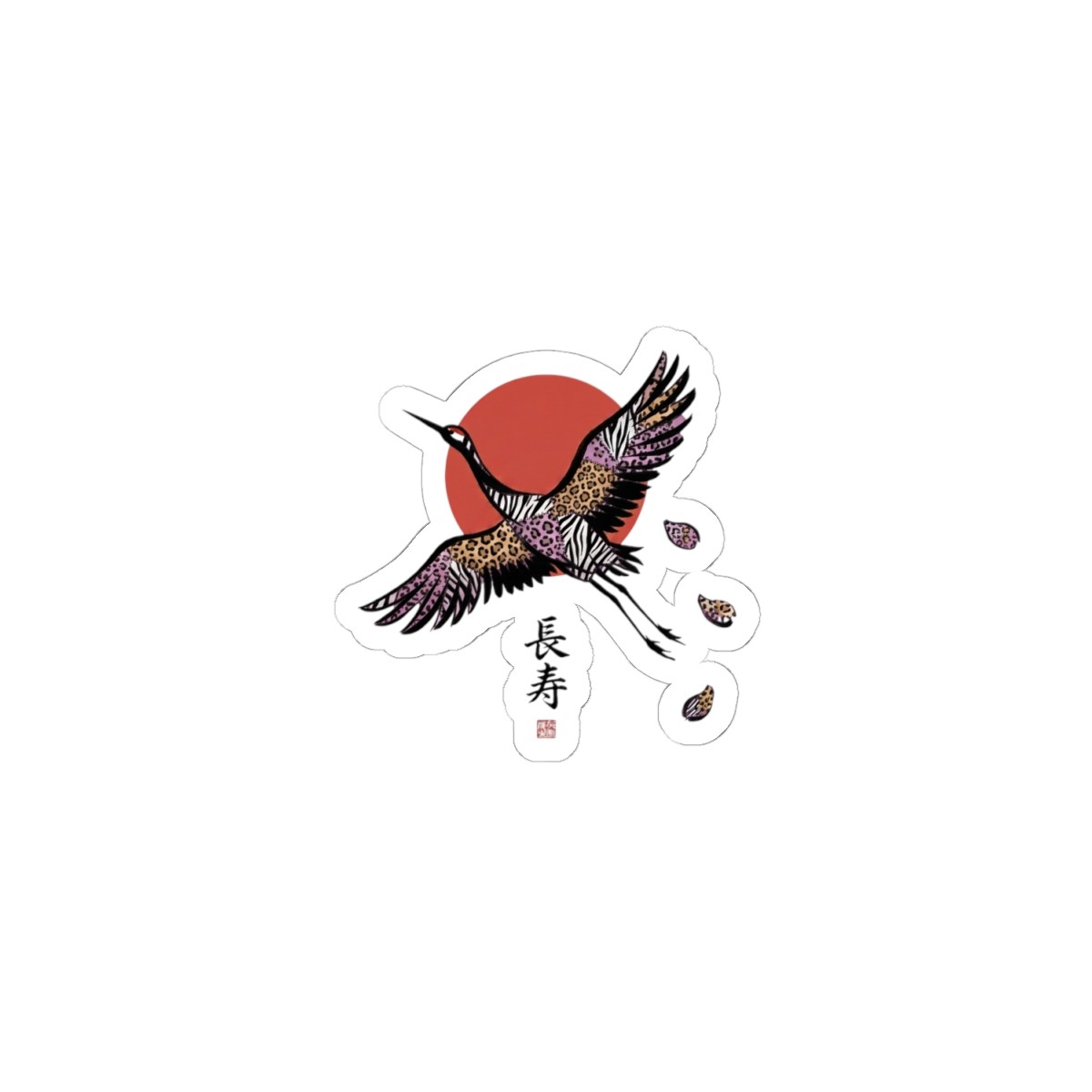 Koi Crane Sticker | Japanese Streetwear, Retro Tokyo Graphics