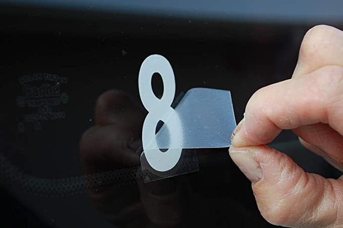 1-10 Numbers Reflective White Sticker Vinyl Decals 1″ – 10″ Set Of 10 (V651-R)