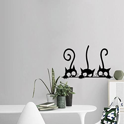 Wall PVC Wall Sticker Decal Quote Art Vinyl Cat Pattern 8”×12′ Black