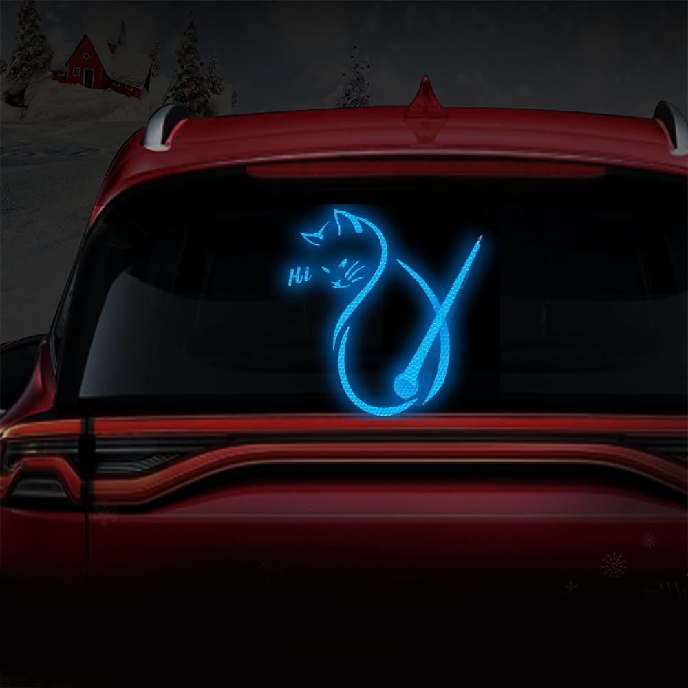 High Intensity Reflective Cat Rear Window Wiper Sticker Waterproof Windshield…