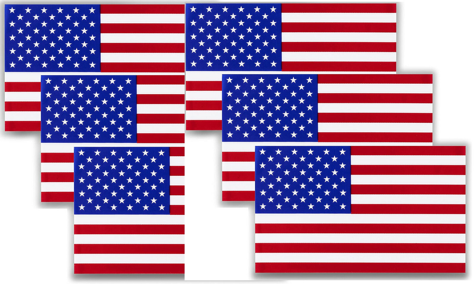 Gold Graphics American Flag 3″ X 5″ Vinyl Decal PACK OF 6