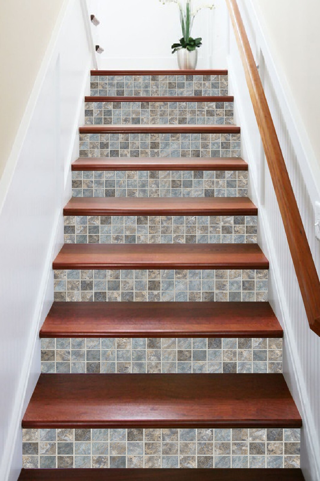 3D Tile Pattern AZ690 Stair Risers Decoration Mural Vinyl Wallpaper Kay