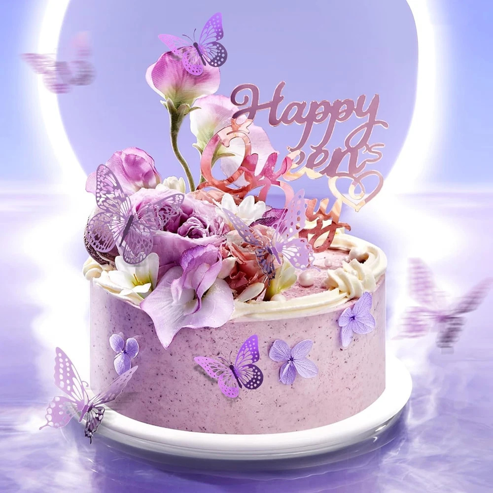 SAOROPEB 48PCS 3D Butterfly Wall Decor, Removable Peel & Stick Decals Party Room