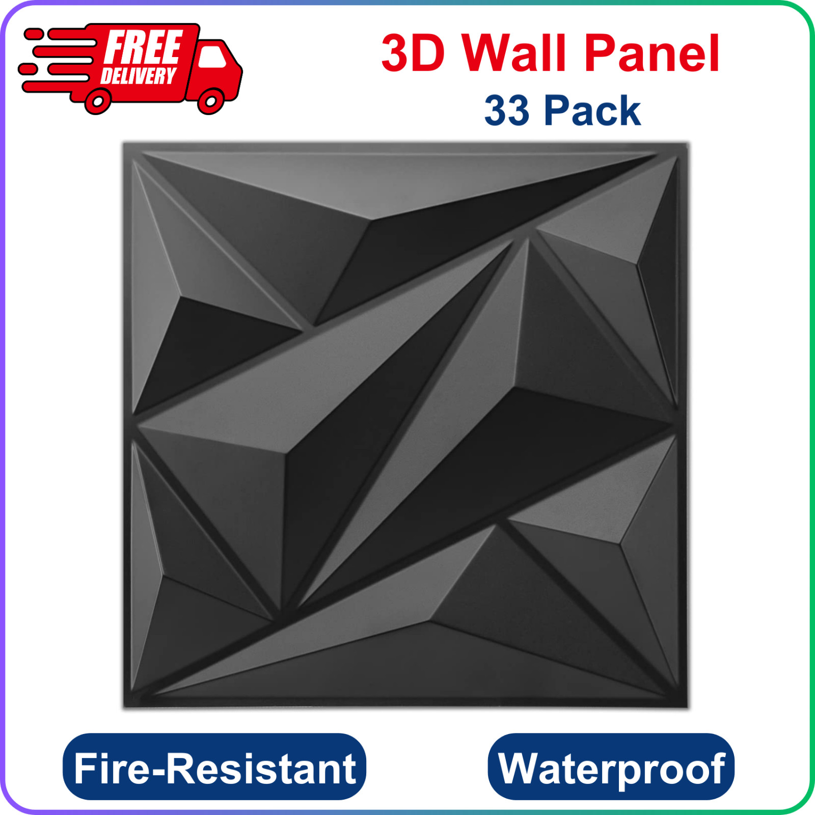 33Pk 3D Wall Panel Diamond For Interior Wall Decor PVC Flower Textured 12”x12”