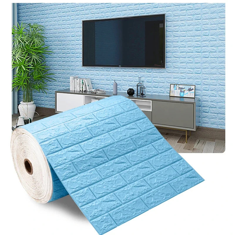 3D Foam Brick Wall Decals Self Adhesive Waterproof Wallpaper for Living Room TV