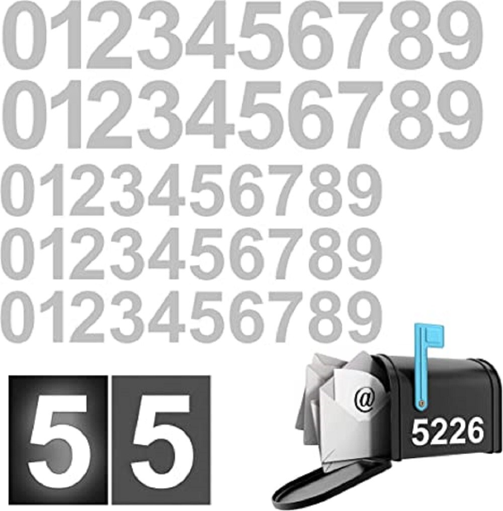 50 Pc High Grade Reflective Numbers for Mailbox, Locker, Car, Door…+scraper