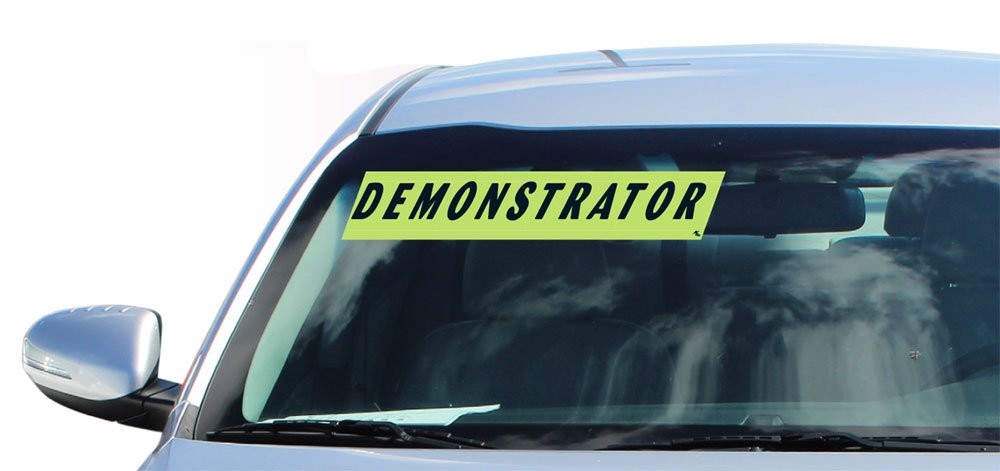 Vinyl Windshield Slogans Stickers – Fluorescent Green, 12 Pack, 14.5″x2.75″